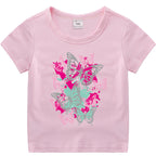 Short sleeved T-shirt girls' pure cotton base shirt