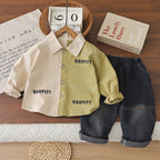 Spring and Autumn Shirt Long Sleeve Two Piece Set