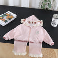 Long sleeved hat jacket two-piece set for babies