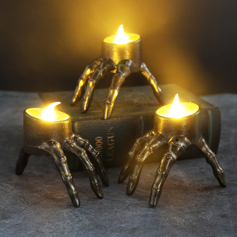 Halloween Skull Hand Decorative Night Light, Halloween Skull Decoration, Ambient Lighting Prop, Candle Lamp