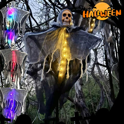 Halloween Hängegeist mit Totenkopf, ca. 85 cm – Ansicht 1