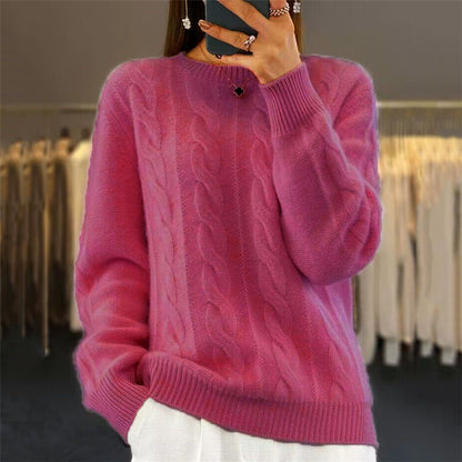 Damen-Zopfstrickpullover im Retro-Stil – Bild 5