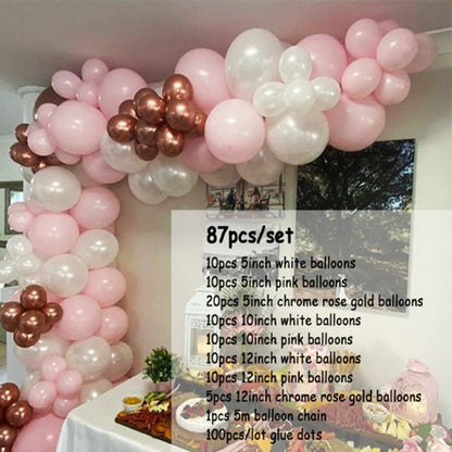 Ballongirlande in Roségold, Ballonbogen-Set – Ansicht 5