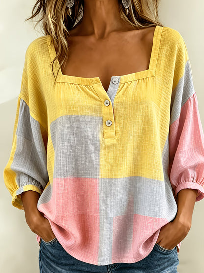 Damen Casual Loose-Fit Top mit eckigem Ausschnitt – Ansicht 9