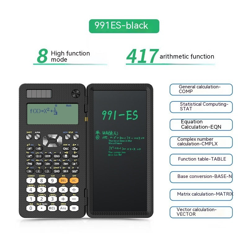 2-in-1 Klapp-Taschenrechner mit Schreibtablett, wissenschaftlich – Ansicht 11