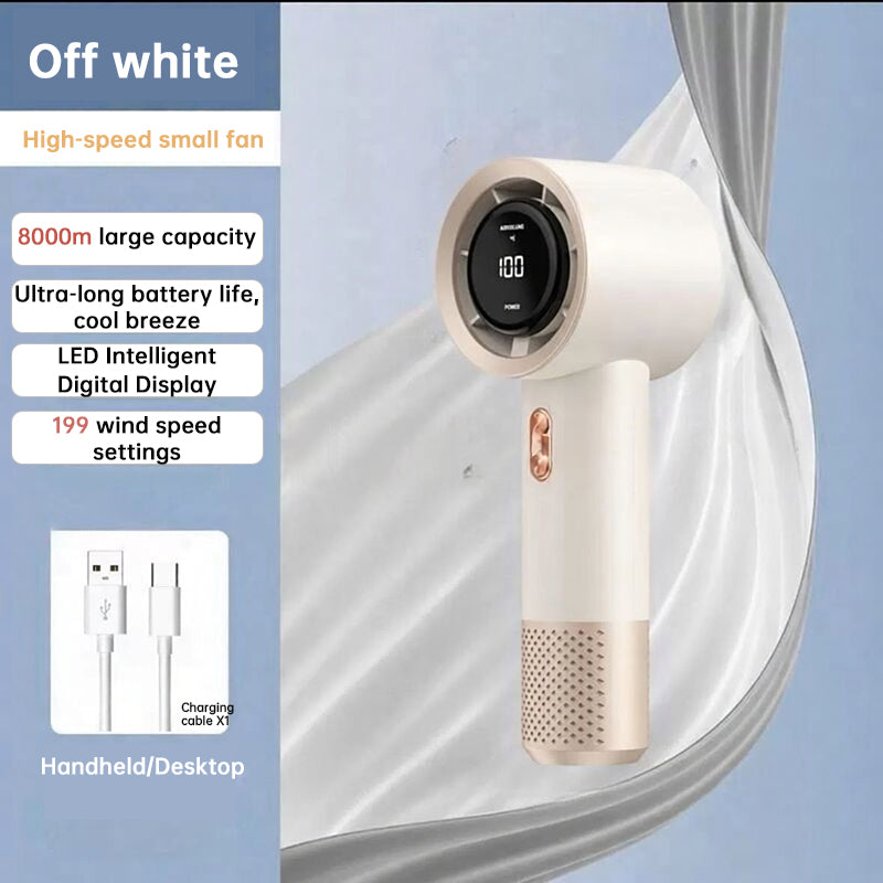 6 Fan Handheld High Speed Fan Mini Portable AC 199 Level Adjustable Personal Cooler for Travel Gym Outdoor