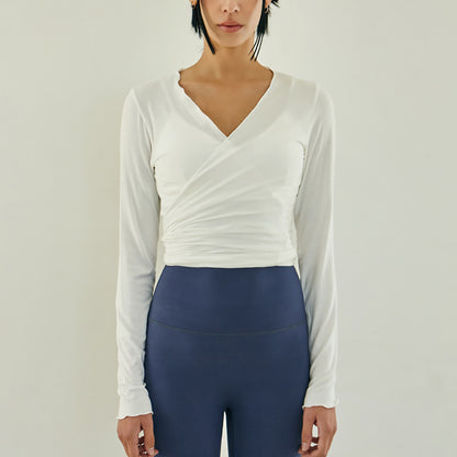 Yoga-Cardigan-Top mit Bindeband, vielseitig