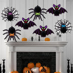 Halloween Decorative Hanging Ornament Spider Bat Honeycomb Ball Pendant 3D Spider Honeycomb Decoration