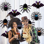 Halloween Decorative Hanging Ornament Spider Bat Honeycomb Ball Pendant 3D Spider Honeycomb Decoration