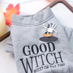 Pet Clothes Autumn Winter Small Dog Puppy Festival Letter Embroidery Good Witch Halloween Sweatshirt