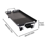 1500W Electric Teppanyaki Grill, Smokeless Non-Stick Griddle, Portable Tabletop BBQ Plate with Adjustable Temp