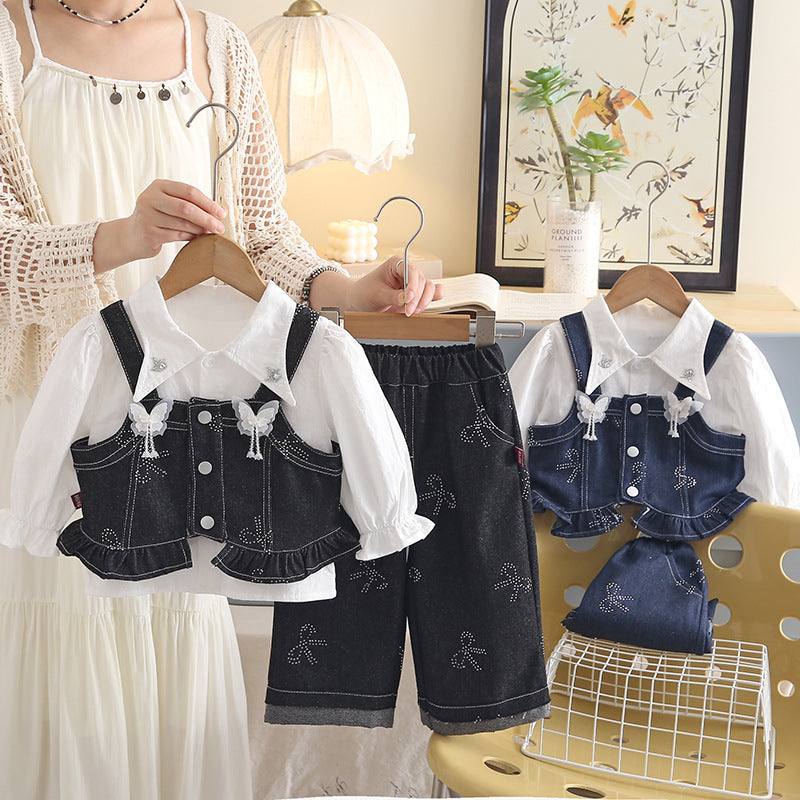 Baby Spring and Autumn Cowboy Strap Set Three Piece