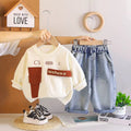 Children's round neck long sleeved two-piece set for boys' autumn clothes