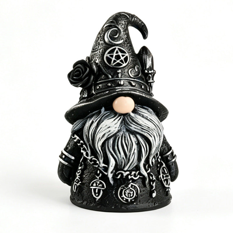 Gothic Wizard Dwarf Resin Figurine Halloween Dark Decor Desk Ornament