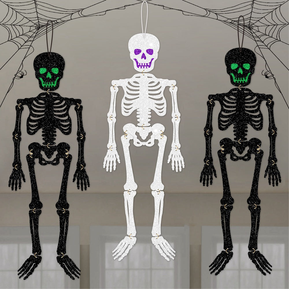 Halloween Party Decorations Flashing Skull Halloween Hanging Ornament Ghost Festival Haunted House Decoration Supplies
