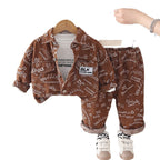 Coat long sleeved three piece set for baby and children's clothing