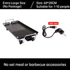 1500W Electric Teppanyaki Grill, Smokeless Non-Stick Griddle, Portable Tabletop BBQ Plate with Adjustable Temp
