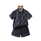 Children's Letter Print Short Sleeve Shirt Two-Piece Set