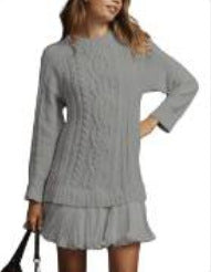 Bequemer Casual-Strickpullover mit Zopfmuster für Damen