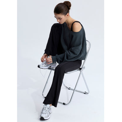 Sexy Rückenfreier Yoga-Bodysuit mit langer Hose, nahtlos, ausgestellt