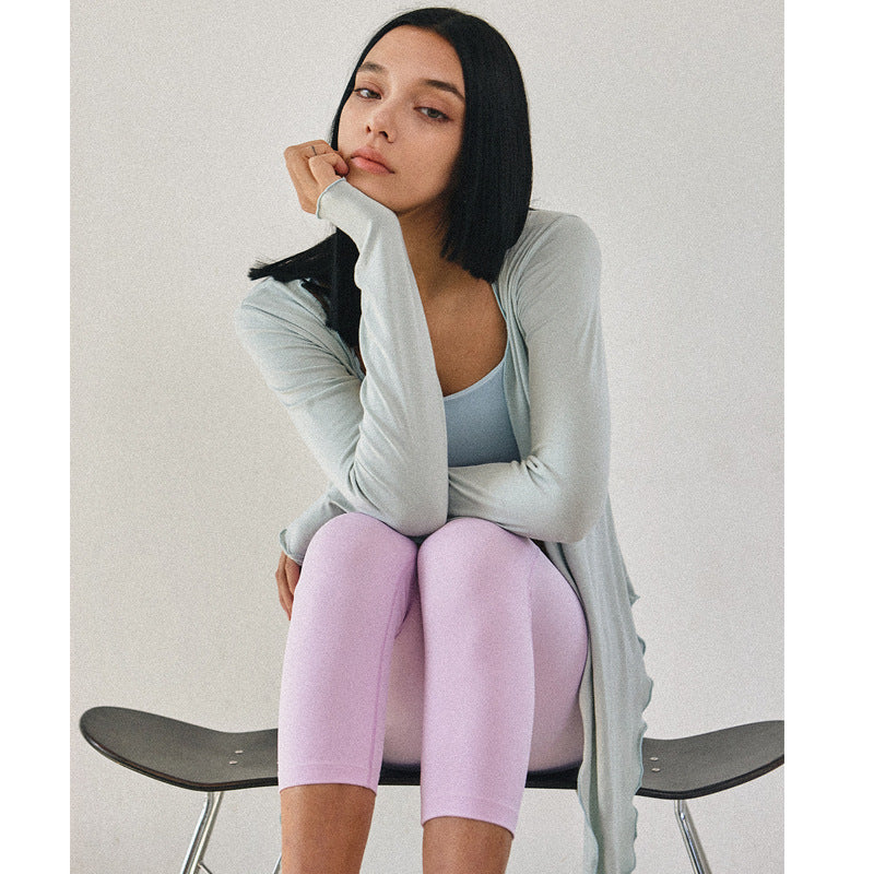 Yoga-Cardigan-Top mit Bindeband, vielseitig