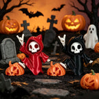 3D Printed Halloween Pumpkin Reaper Flat Car Interior Decoration Hanging Ornament Home Creative Decor Item