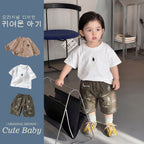 Lightweight Open Front Cardigan Shorts Set, Kids Clothing