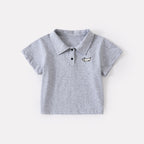 Cartoon Dog Polo Shirt Short Sleeve Baby Lightweight Casual Striped Shorts Children's Clothing