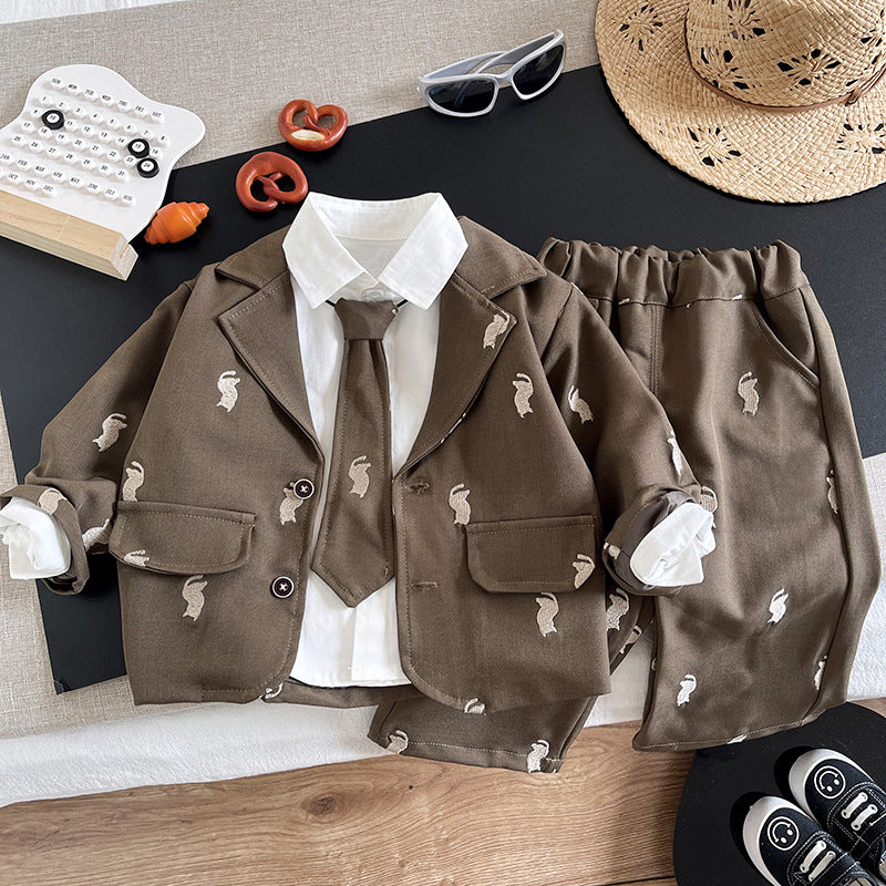 Children's baby suit long sleeved three piece set