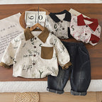 Children's clothing baby autumn shirt long sleeved two-piece set