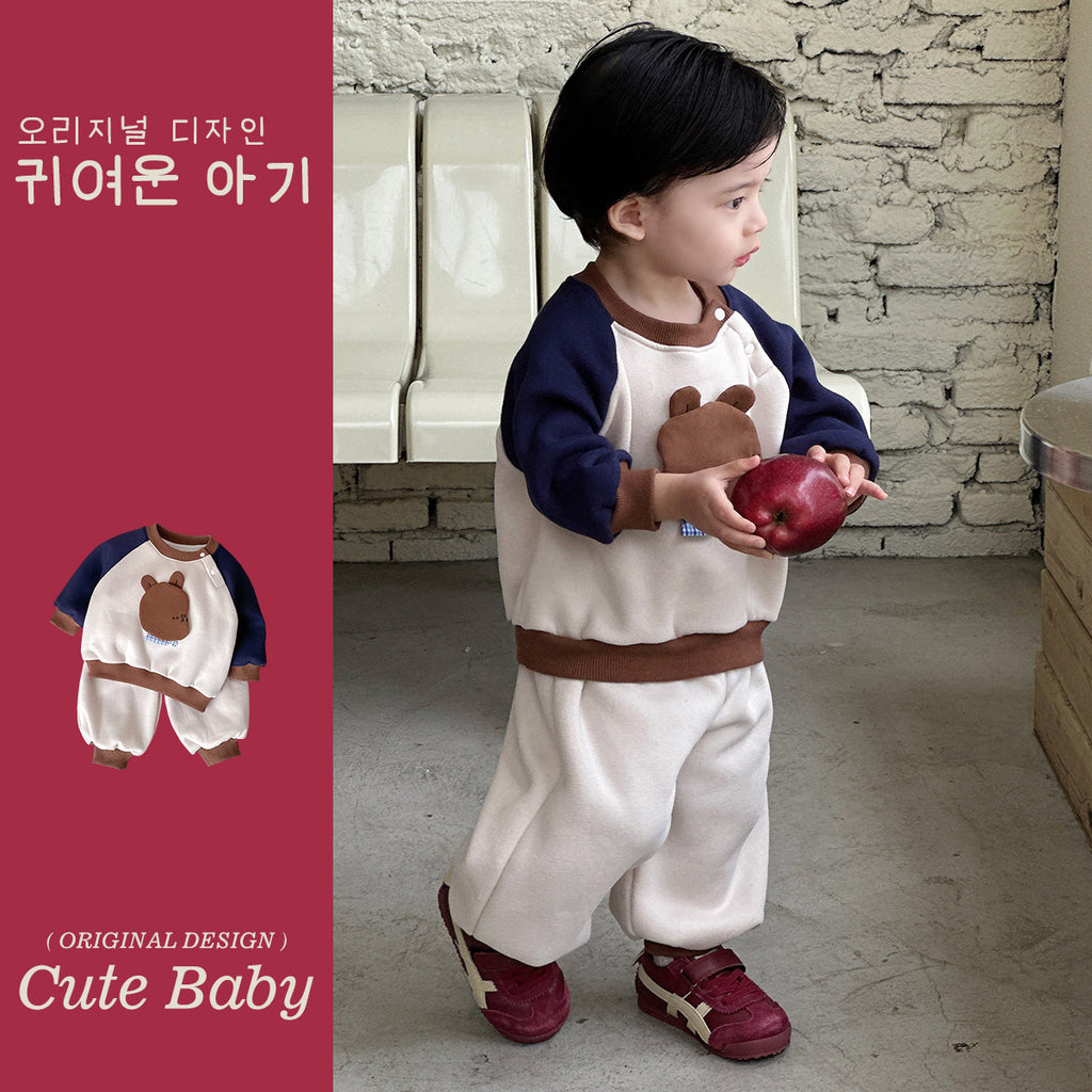 Cartoon Two-Piece Outfit Sweatshirt Pants Boy Outerwear