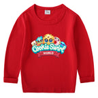 Children's cotton T-shirt with round neck and long sleeved base