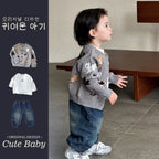 Outerwear Knit Sweater and Pants Three-Piece Set Outfit Cardigan Ensemble for Boys