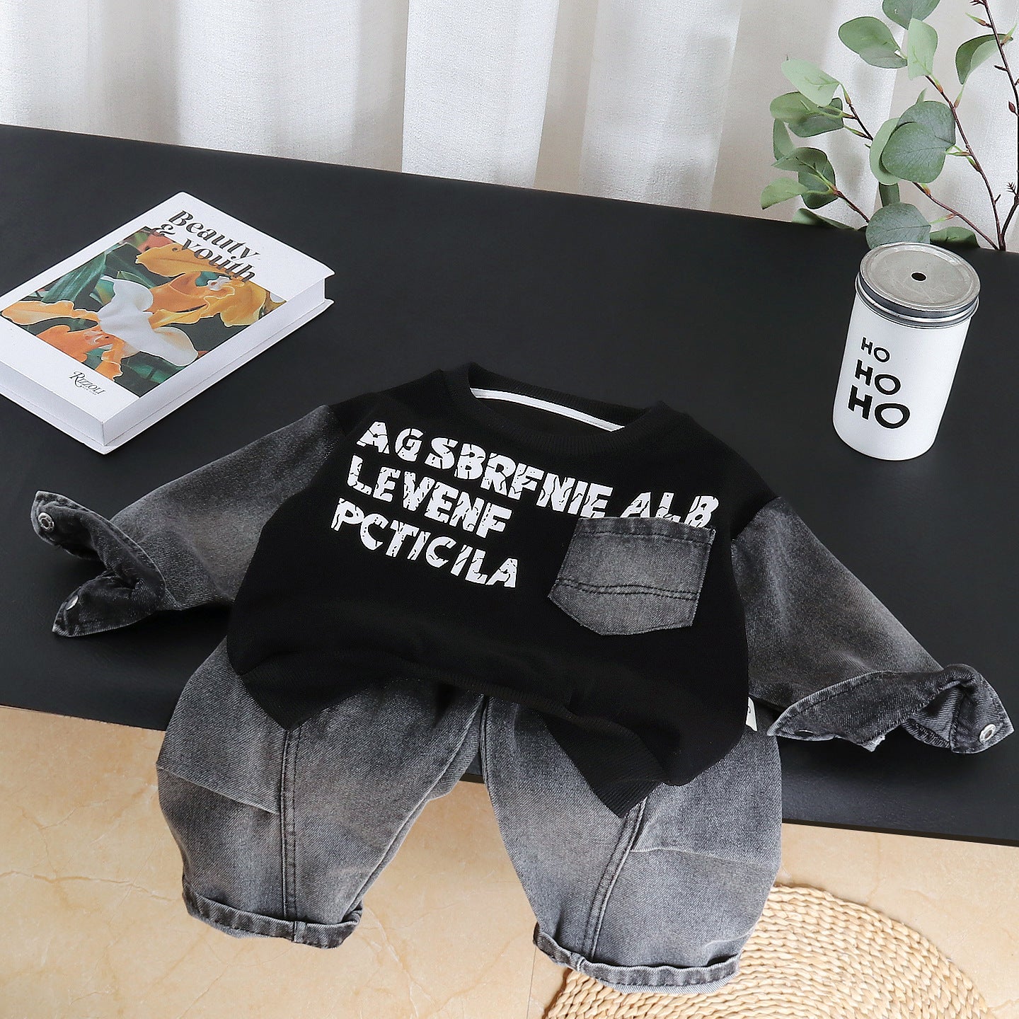 Baby boy autumn hoodie long sleeved two-piece set