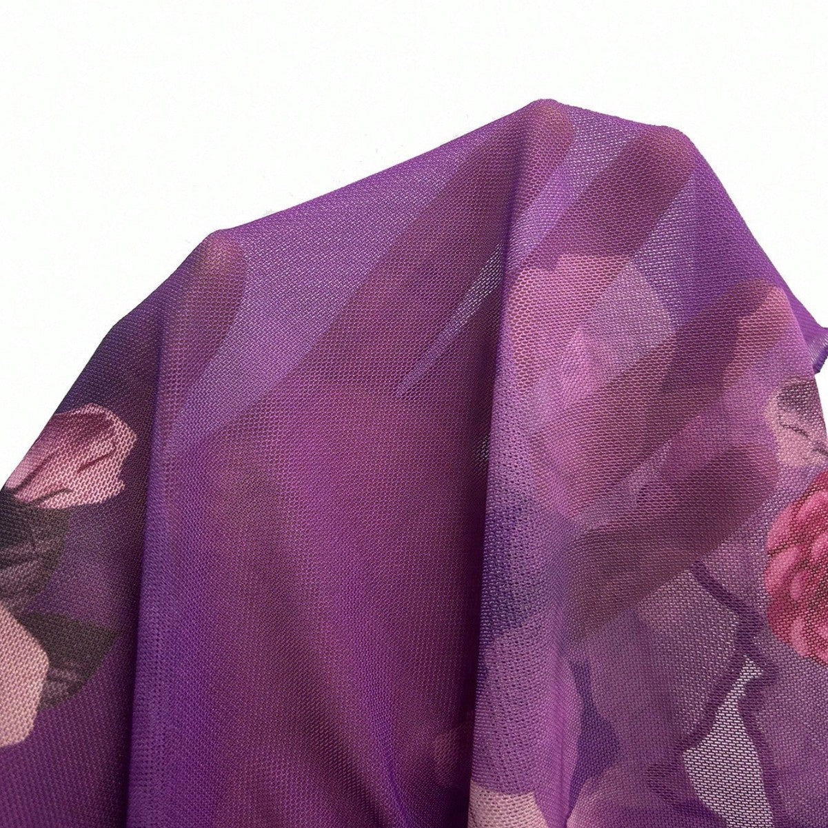 Sweet Floral Ombre Tie-Back Square Neck Long Sleeve Blouse