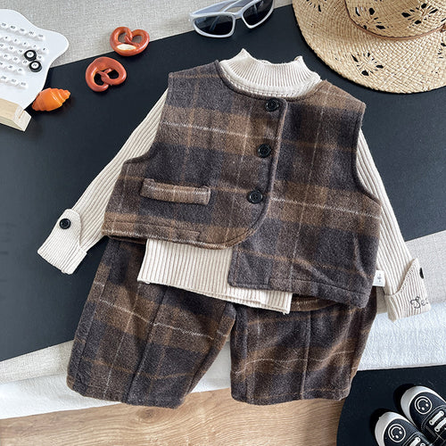 Autumn irregular sweater three piece set
