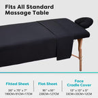 3-Piece Massage Table Sheet Set – Solid Color, Washable & Durable