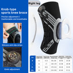 Adjustable Knob Knee Brace with Spring Support, Slim Shin Defender Basketball Knee Pads, Non-Slip Compression Sports Protector