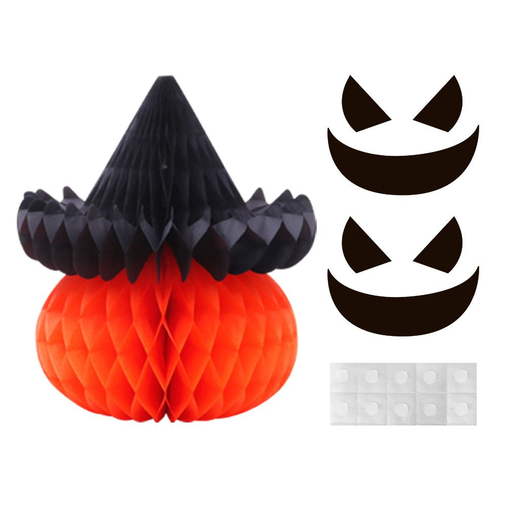Halloween Decoration Honeycomb Ball Hanging Ornament Halloween Party Decoration Pumpkin Spider 3D Honeycomb
