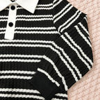 Stripe Polo Long Sleeve Set for Boys