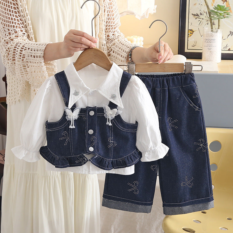 Baby Spring and Autumn Cowboy Strap Set Three Piece