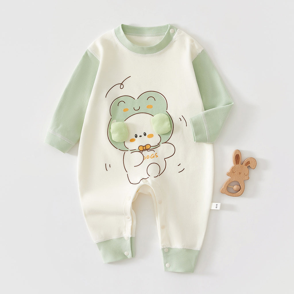Cute Baby Cotton Long Sleeve Onesie for 0-15 Months