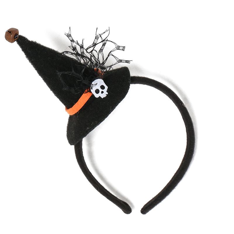 Halloween Decoration Pumpkin Witch Hat Classic Spider Web Witch Hat Headband Hair Accessory