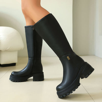 High Heel Überkniestiefel für Damen, Wildlederoptik, Punk-Stil