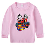Children's cotton T-shirt with round neck and long sleeved base