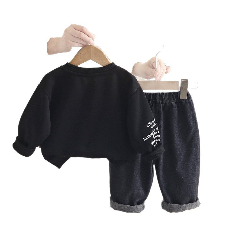 Baby autumn hoodie long sleeved two-piece set