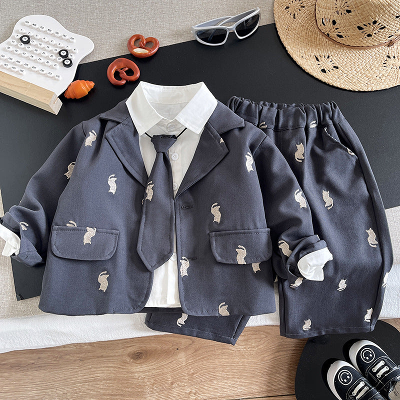 Children's baby suit long sleeved three piece set