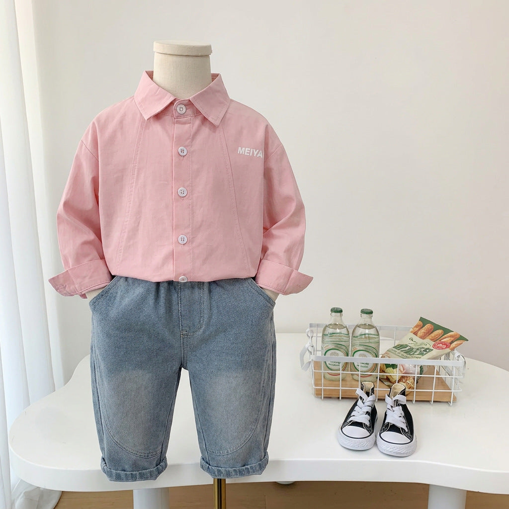 Children's Baby Shirt Long Sleeve Two Piece Set