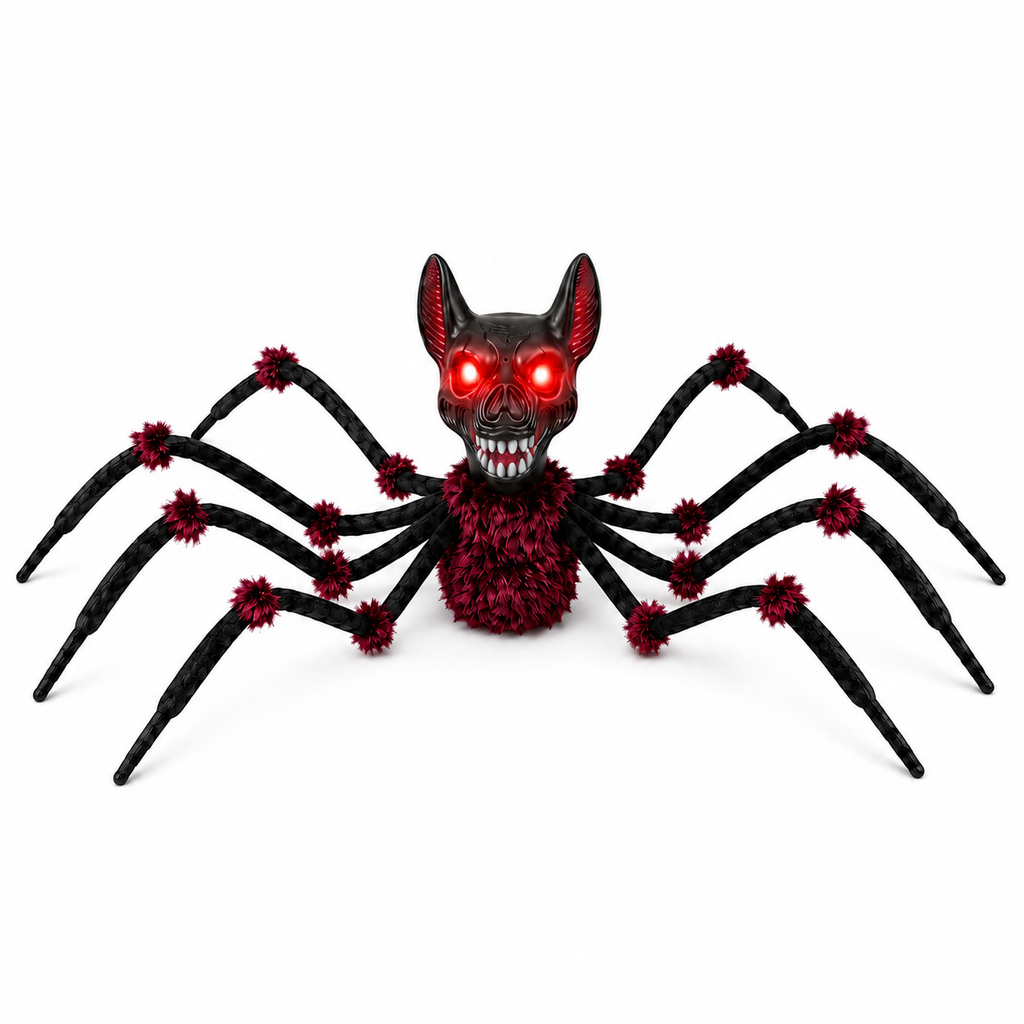 Halloween Spider Head Decoration Toy Prop for Home Decor, Hanging Ghost Pumpkin Light, Horror Decoration