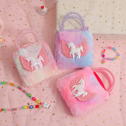 Einhorn-Plüschtasche für Kinder, Umhängetasche